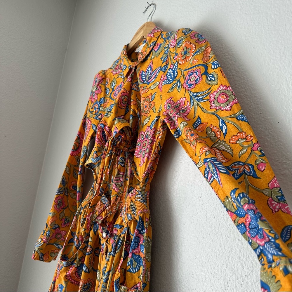 House of Harlow 1960 Cheyna Orange Floral Dress Front Tie open front midi XS - Picture 7 of 16